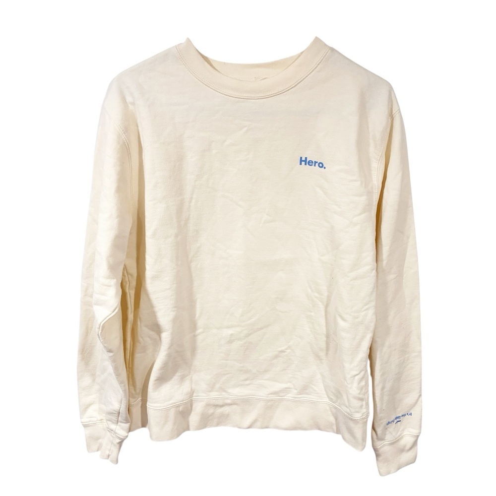 Alix Earle x Hero Cosmetics Cream Crewneck Pullover Sweatshirt Size Small